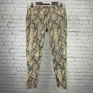 DL1961 Premium Denim Brown Emma Legging Slither Snake Mid Rise Size 30 (31x27)